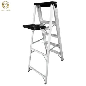 China Escalera plegable de aluminio con plataforma on sale