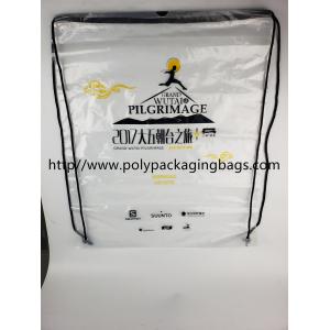 China Drawstring Frosted Recycled Plastic Backpack Eco - Friendly Water Proof supplier