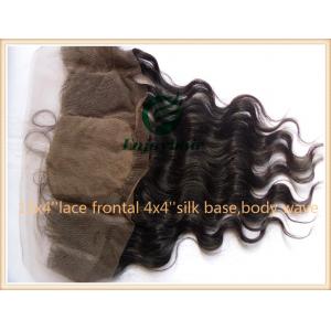 Indian virgin remy hair silk lace frontal 13''x4'' ,natural color body wave 10''-24''.