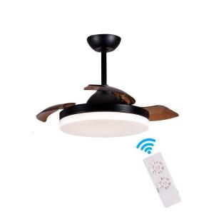 3 Color Adjustable Chandelier Ceiling Fan Lamp 36 Inch Remote Control Invisible Ceiling Fan With Light