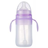 China Clear Automatic Straw Cap Silicone feeding bottles for babies on sale