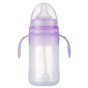 Clear Automatic Straw Cap Silicone feeding bottles for babies