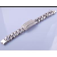 China 96.25 Grams 925 Silver CZ Bracelet 19cm Matching Magnetic Bracelets For Couples on sale