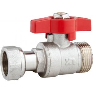China 5401A Gas Stove Brass Ball Angle Valve DN15 for Residential Hot Water Supply w/ Plastic pipe Adapter x Flex. Female Nut supplier