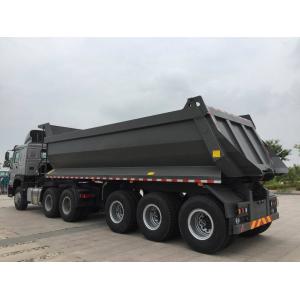 Mechanical Suspension Heavy Duty Semi Trailers , U Shape 40 T Load Capacity Rear Dump Tipper Semi Trailer