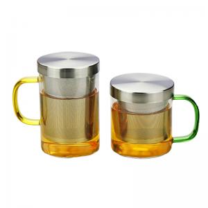 Cold Brew Tea Maker Glass Tea Infuser Cup 300ml / 400ml Capacity For Home