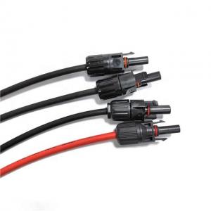 China Black / Red Solar Power Extension Cable With Tinned Copper Connector supplier