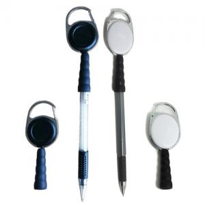 China Custom Carabiner Retractable Badge Reel With Pencil / Pen Holder ROHS Approved supplier