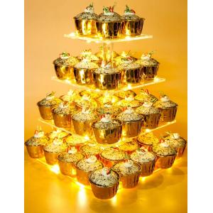 Pastry 4 Tier Acrylic Cupcake Stand For Birthday Wedding Party