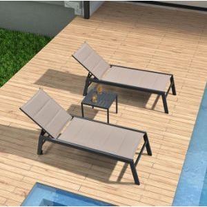 Swimming Pool Beach Sunlounger OEM Pool Sun Chairs With Aluminum Frame