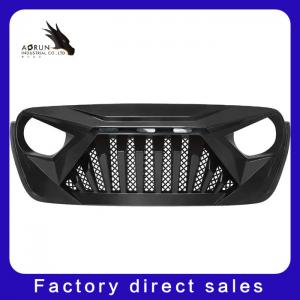 Car Grille For 2018-2022 Jeep Wrangler JL ABS Shark Grill Front Bumper Grille Glossy Black US Has Stocks