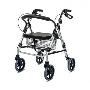 PVC Elderly Light Collapsible Wheelchair Rollator Rolling Walker Aluminum