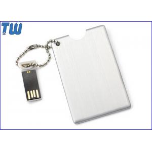 Metal Credit Card USB Flash Drive Device High Quality Printing Free Ball Chain