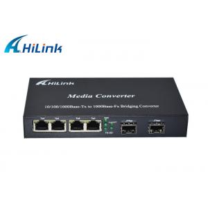 China Gigabit Ethernet Fiber Optical Media Converter 4x10/100/1000Base-T + 2 X 1000Base-Fx GE SFP supplier