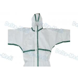 China 45GSM Disposable Work Coveralls , Elastic Cuffs Chemical Resistant Disposable Coveralls supplier
