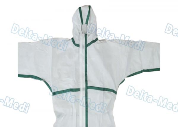 45GSM Disposable Work Coveralls , Elastic Cuffs Chemical Resistant Disposable