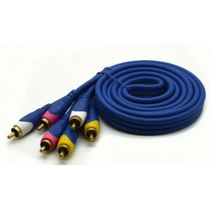 TIN Plated Copper 3 RCA Audio Cable Male To Male Wire VK50017 Blue Color