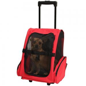 Bolso de Cat Rolling Backpack Travel Tote del bolso del perro del portador del animal doméstico de la carretilla