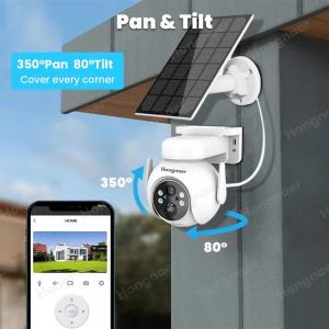 4MP HD Solar Powered Home Security Camera Color Night Vision Wifi Solar CCTV Camera Google Assistant