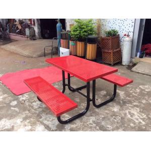 China 4 People Outdoor Dining Table And Chair , Multifunctional Canteen Table And Chair supplier
