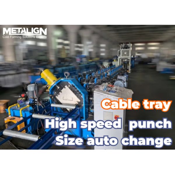 Servo Feeding Punching Cable Tray Roll Forming Machine Production Line For Galvanized Cable Trays