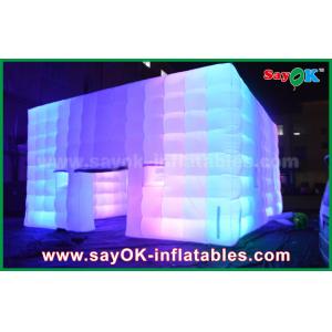 China tent inflatable Outdoor PVC Coated Giant Cube Inflatable Tent With Color Change Light / Air Blower supplier