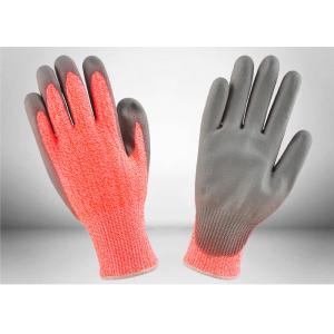 China Work Protection Cut Resistant Gloves Orange Knitted Shell Crinkle Latex Coated Palm supplier