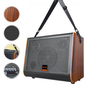 40W 15W*2 Output Wood Portable Bluetooth Speaker With Strap Customized