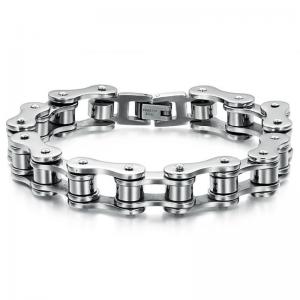 Fashion Jewellery Men Charm 316L Stainless Steel Bracelet, Locomotive chain bracelet silver color