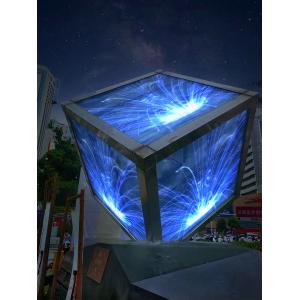 China Flexible LED Mesh Display P100 IP67 Waterproof RGB LED Mesh Screen For Glass Curtain Building wholesale