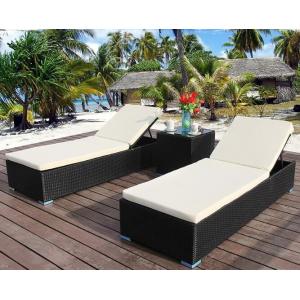 La plage Chaise Lounge d'arrière-cour de patio de rotin de PE préside les chaises en osier de jardin extérieur en aluminium de loisirs