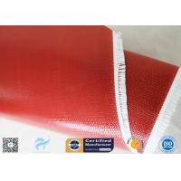 China 510G Red Color Satin Weave Silicone Coated Fiberglass Fabric 260℃ 0.45mm on sale