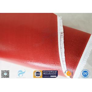 China 80g Single Side Silicone Coated Fiberglass Fabric Red Color Non - Flammable E-Glass Fiber supplier