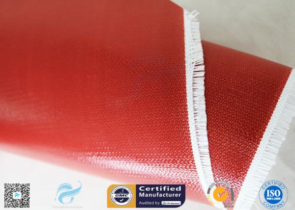 80g Single Side Silicone Coated Fiberglass Fabric Red Color Non - Flammable E