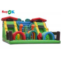 China Funny Inflatable Theme Park Bouncer Slide Trampoline For Kids Commercial Indoor Playground Equipment on sale