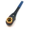 China Dual Sized Square Socket Distribution Lineman's Ratcheting Wrench with Soft Grip Handle wholesale