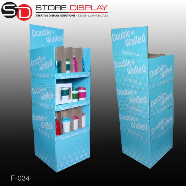 grocery store pop corrugated display stand for bottles