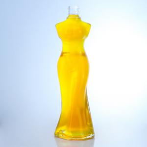 Woman Body Shape Glass Liquor Bottle for Gin Rum Brandy and Collar Material Glass