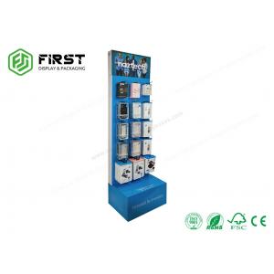 China Offset Printing Custom Cardboard POP Pegboard Hook Floor Displays For Cell Phone Accessory supplier