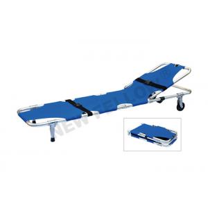 Aluminum Alloy And Oxford Leather Folding Stretcher With Wheels / Backrest