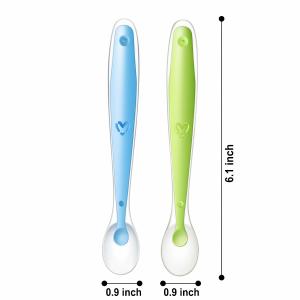 Early Stages Silicone Baby Spoon Clear Color Flexible Soft Tip Portable