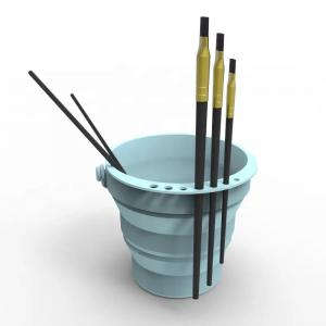 China Leakproof Silicone Paintbrush Bucket , Harmless Silicone Pen Wash Folding Bucket supplier