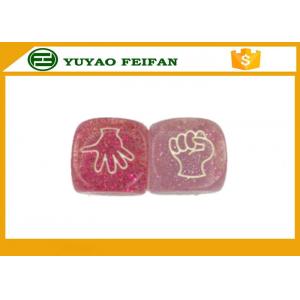 China Funny Acrylic Pink Cartoon 6 Sided Dice Sets For Kids Game 20x20x20mm supplier