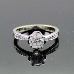 China White Gold Plated 925 Silver Ring Engagement Ring (F10) supplier