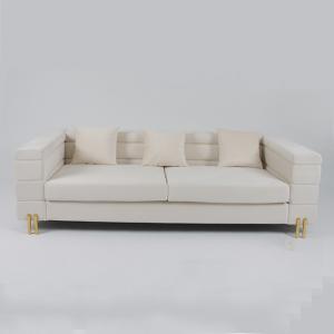 3 Seater 70cm Velvet Tufted Sofa With Slim Metal Leg