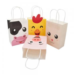 Small Colored Custom Paper Shopping Bags White Interior Mixed Size Gift Bags Bulk For Business