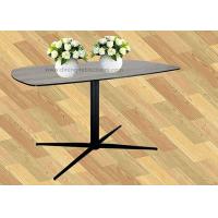 China HPL Laminated Modern Console Table Tempered Glass Heavy Duty Steel Leg on sale