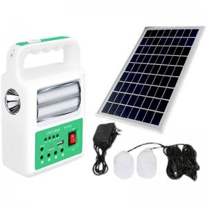 China Portable Solar Power Bank Panel 2 LED Lamp with USB Cable Battery Charger Emergency Lighting System supplier