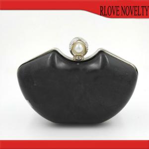 China Handbag hardware custom nickel color pearl decoration head metal box clutch frame purse frame supplier