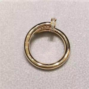 China 18K Yellow Gold Nail Ring No Gemstone , Simple Gold Ring With Diamond  supplier